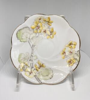 Vintage Salisbury Geranium Pattern Saucer, Made In England